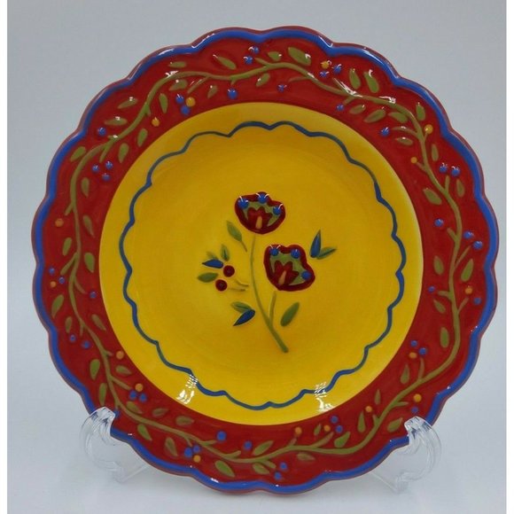 MWW Market Floral Dessert Plates Ceramic set of 4 Approximately 8” Wide - Picture 3 of 6